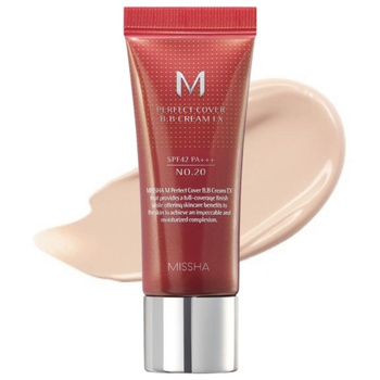 MISSHA Perfect Cover BB Cream #20  (Cool Beige) 20ml - Nawilżający krem BB o dobrym kryciu