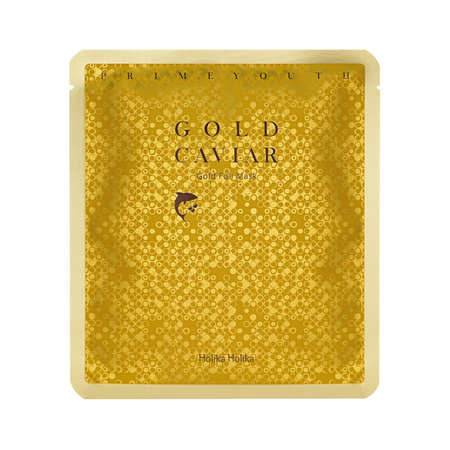 Holika Holika Prime Youth Gold Caviar Gold Foil Mask 25g - odmładzająca maska w płachcie z kawiorem i złotem