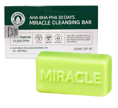 SOME BY MI AHA-BHA-PHA Miracle Acne Cleansing Bar - Oczyszczające mydło do twarzy z kwasami AHA/BHA/PHA 