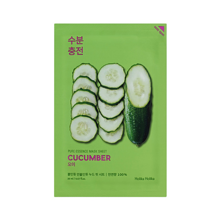 Holika Holika Pure Essence Mask Sheet - Cucumber 23ml - oczyszczająco-nawilżająca maska w płachcie z ogórkiem