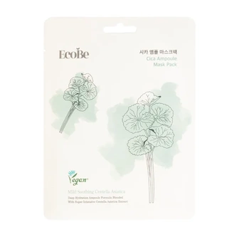 EcoBe Cica Ampoule Mask Pack 25ml - wyciszająca maska w płachcie z wąkrotą azjatycką