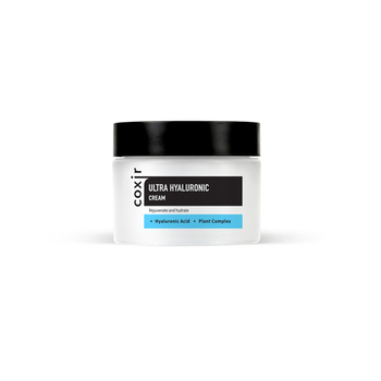 COXIR Ultra Hyaluronic Cream 50ml - mocno nawilżający krem do twarzy z kwasem hialuronowym, mucyną ze ślimaka i kolagenem