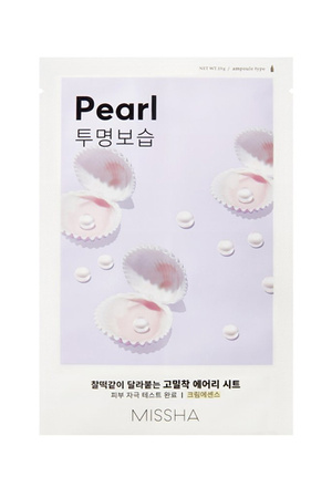 MISSHA Airy Fit Sheet Mask (Pearl) 19g - maseczka w płachcie z ekstraktem z pereł przywracająca blask 