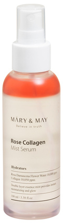 MARY&MAY Rose Collagen Mist Serum 100ml - Dwufazowa mgiełka nawilżająca do twarzy