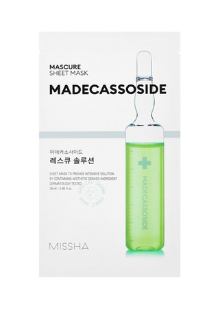 MISSHA Mascure Rescue Madecassoside Sheet Mask - Maska w płachcie o działaniu łągodzącym