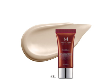 MISSHA Perfect Cover BB Cream #21  (Light Beige) 20ml - Nawilżający krem BB o dobrym kryciu