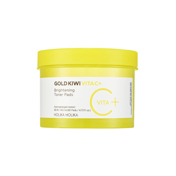 Holika Holika Gold Kiwi Vita C Plus Brightening Toner Pad 80pcs 140ml - Rozjaśniające, tonujące płatki do twarzy z witaminą C