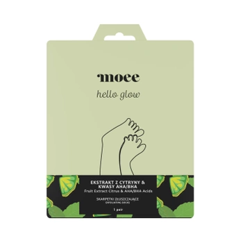 moee Hello Glow Ekstrakt Z Cytryny & Kwasy AHA/BHA Skarpetki Złuszczające - 1 para