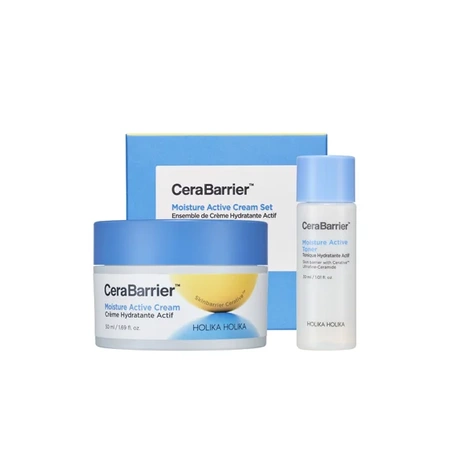Holika Holika CeraBarrier Moisture Active Cream Special Edition 50ml+30ml - zestaw do pielęgnacji twarzy, serum w kremie i toner 