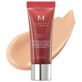 MISSHA Perfect Cover BB Cream #24  (Cool Natural Beige) 20ml - Nawilżający krem BB o dobrym kryciu