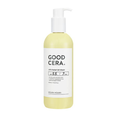 Holika Holika Good Cera Ato Relief Oil Wash 400ml - Delikatny żel myjący do ciała z naturalnymi olejami i kompleksem ceramidowym