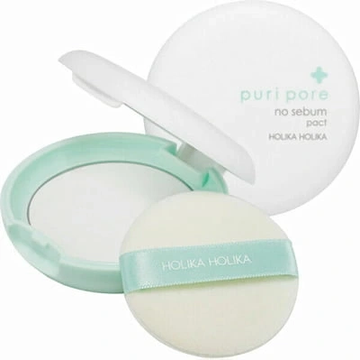 Holika Holika Puri Pore No Sebum Pact 8g - kompaktowy puder o matowym wykończeniu do skóry tłustej