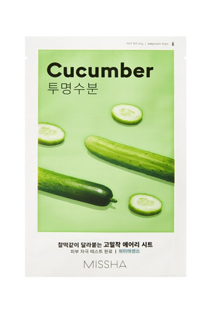 MISSHA Airy Fit Sheet Mask (Cucumber) 19g - maseczka w płachcie z ekstraktem z ogórka dla skóry suchej 