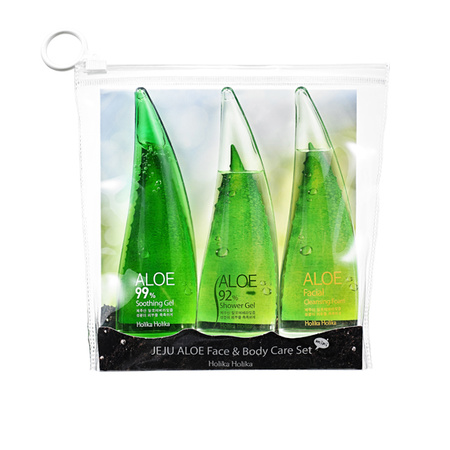 Holika Holika Jeju Aloe Face and Body Care Set 55ml+55ml+55ml - podróżny zestaw kosmetyków z aloesem do twarzy i ciała