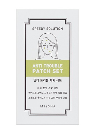 MISSHA Speedy Solution Anti-Trouble Patch Set (8 Blatt) - Półtransparentne miejscowe plastry z kwasem salicylowym i olejkiem z drzewa herbacianego na wypryski