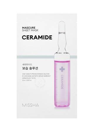 MISSHA Mascure Moisture Barrier Ceramide Sheet Mask 28ml - Maska w płachcie z ceramidami o działaniu łagodzącym