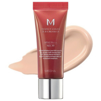MISSHA Perfect Cover BB Cream #19  (Cool Ivory) 20ml - Nawilżający krem BB o dobrym kryciu