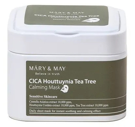 MARY&MAY CICA Houttuynia Tea Tree Calming Mask 30pc - zestaw kojących maseczek w płachcie [