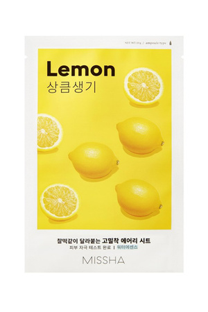 MISSHA Airy Fit Sheet Mask (Lemon) 19g - poprawiająca koloryt maseczka w płachcie z ekstraktem z cytryny