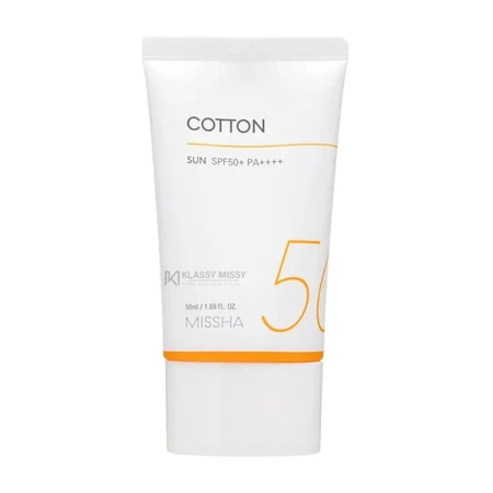 MISSHA All Around Safe Block Cotton Sun SPF50+/PA++++ 50ml - Matujący krem z filtrem dla cery tłustej i problematyczne