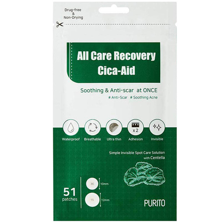 PURITO All Care Recovery Cica-Aid 51 plastrów - Punktowe plastry na wypryski