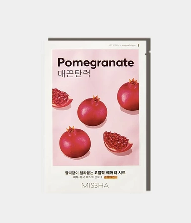 MISSHA Airy Fit Sheet Mask (Pomegranate) 19g - maska w płachcie z granatem nawilżająca i przywracająca elastyczność