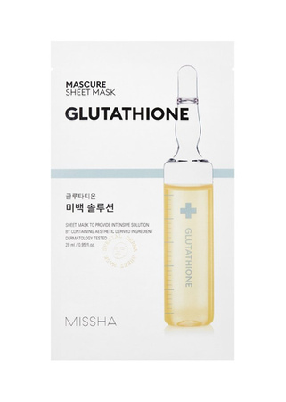 MISSHA Mascure Whitening Glutathione Sheet Mask 28ml - Maska w płachcie rozjaśniająca i redukująca przebarwienia 