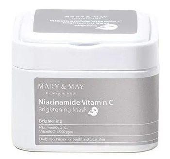 MARY&MAY Niacinamide Vitamin C Brightening Mask 30pc - zestaw rozjaśniających masek w płachcie