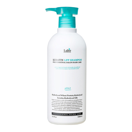 LADOR Keratin LPP Shampoo 530ml - Szampon do włosów z jedwabiem, keratyną i kolagenem