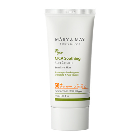 MARY&MAY CICA Soothing Sun Cream SPF50+ PA++++ 50ml - Kojący krem z SPF 50+