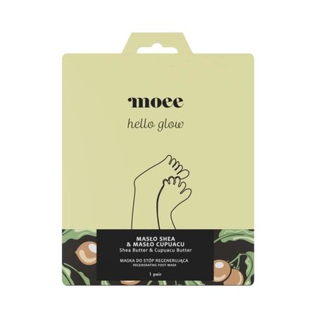 moee Hello Glow Masło Shea & Masło Cupuacu Maska Do Stóp Regenerująca - 1 para 